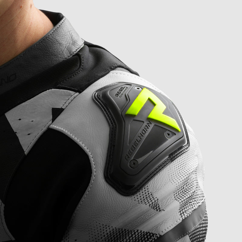 Rebelhorn Inferno Leather Jacket Black / Fluo Yellow FREE UK Delivery, FREE 365 Day Returns | Moto Central