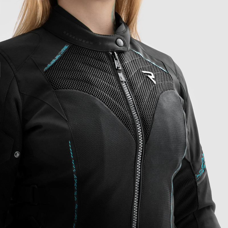 Rebelhorn Jax Ladies Textile Jacket Black / Blue FREE UK Delivery, FREE 365 Day Returns | Moto Central