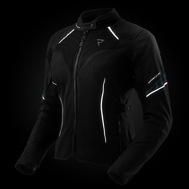 Rebelhorn Jax Ladies Textile Jacket Black / Blue FREE UK Delivery, FREE 365 Day Returns | Moto Central