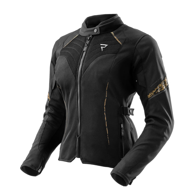 Rebelhorn Jax Ladies Textile Jacket Black / Gold FREE UK Delivery, FREE 365 Day Returns | Moto Central