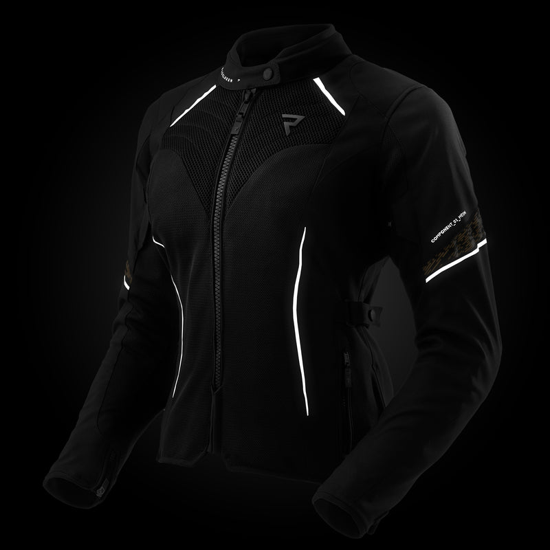 Rebelhorn Jax Ladies Textile Jacket Black / Gold FREE UK Delivery, FREE 365 Day Returns | Moto Central