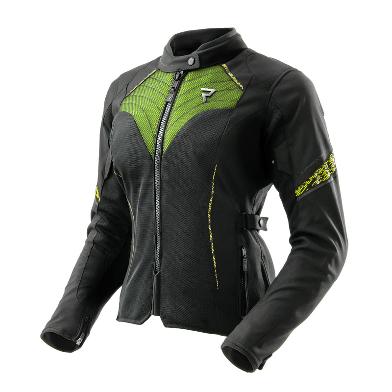 Rebelhorn Jax Ladies Textile Jacket Black / Fluo Yellow FREE UK Delivery, FREE 365 Day Returns | Moto Central