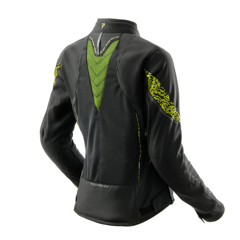 Rebelhorn Jax Ladies Textile Jacket Black / Fluo Yellow FREE UK Delivery, FREE 365 Day Returns | Moto Central