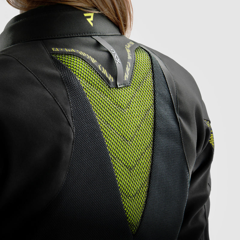 Rebelhorn Jax Ladies Textile Jacket Black / Fluo Yellow FREE UK Delivery, FREE 365 Day Returns | Moto Central