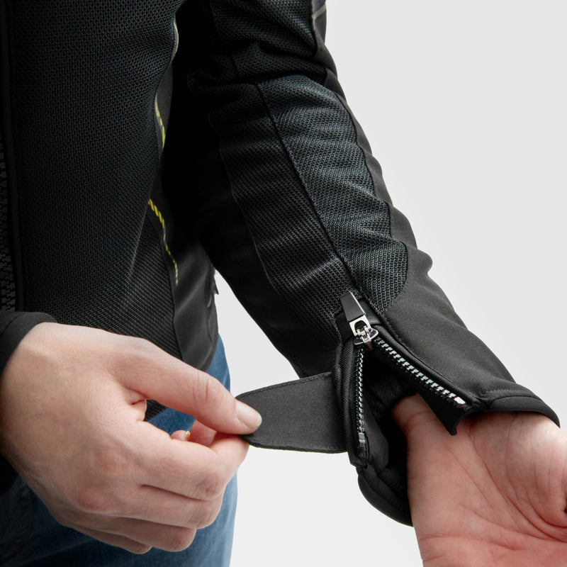 Rebelhorn Jax Ladies Textile Jacket Black / Fluo Yellow FREE UK Delivery, FREE 365 Day Returns | Moto Central