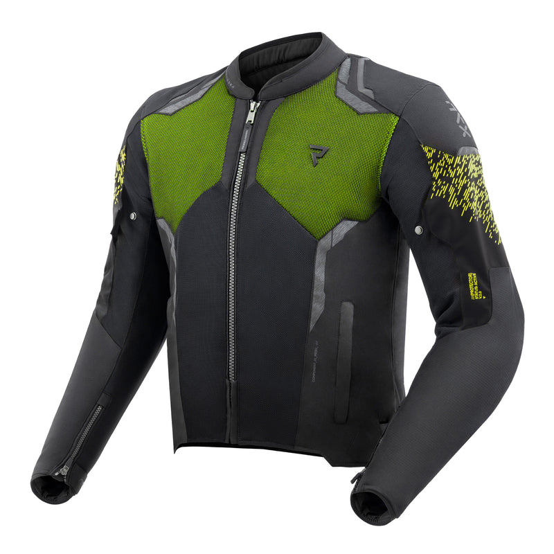 Rebelhorn Jax Textile Jacket Black / Fluo Yellow FREE UK Delivery, FREE 365 Day Returns | Moto Central