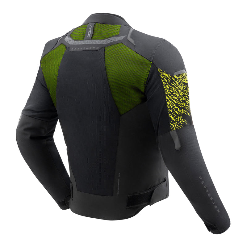 Rebelhorn Jax Textile Jacket Black / Fluo Yellow FREE UK Delivery, FREE 365 Day Returns | Moto Central