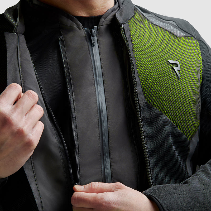 Rebelhorn Jax Textile Jacket Black / Fluo Yellow FREE UK Delivery, FREE 365 Day Returns | Moto Central