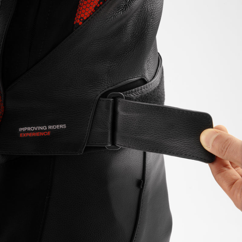 Rebelhorn Veloce Leather Jacket Black / Fluo Red FREE UK Delivery, FREE 365 Day Returns | Moto Central