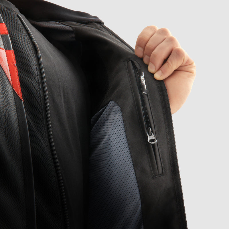 Rebelhorn Veloce Leather Jacket Black / Fluo Red FREE UK Delivery, FREE 365 Day Returns | Moto Central