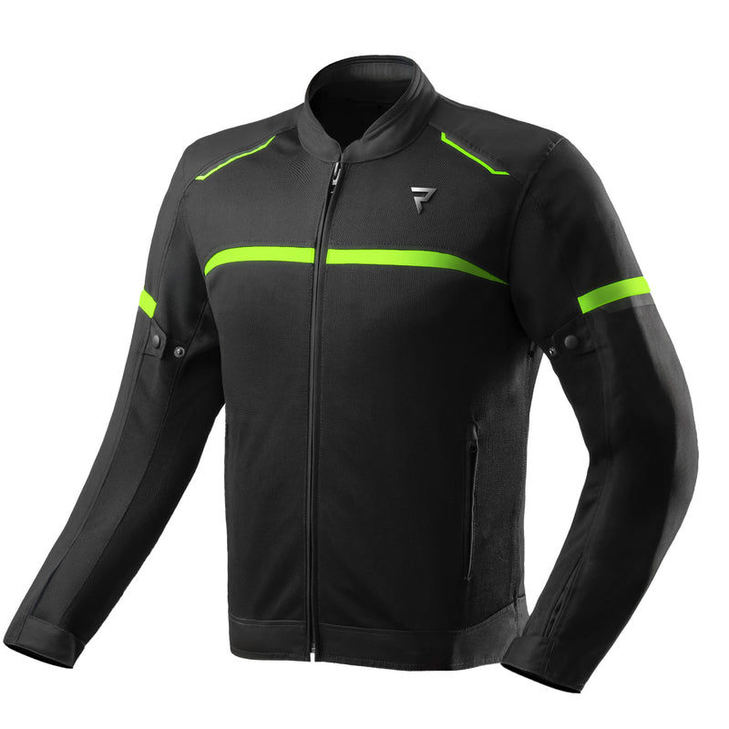 Rebelhorn Echo Textile Jacket Black / Fluo Yellow FREE UK Delivery, FREE 365 Day Returns | Moto Central