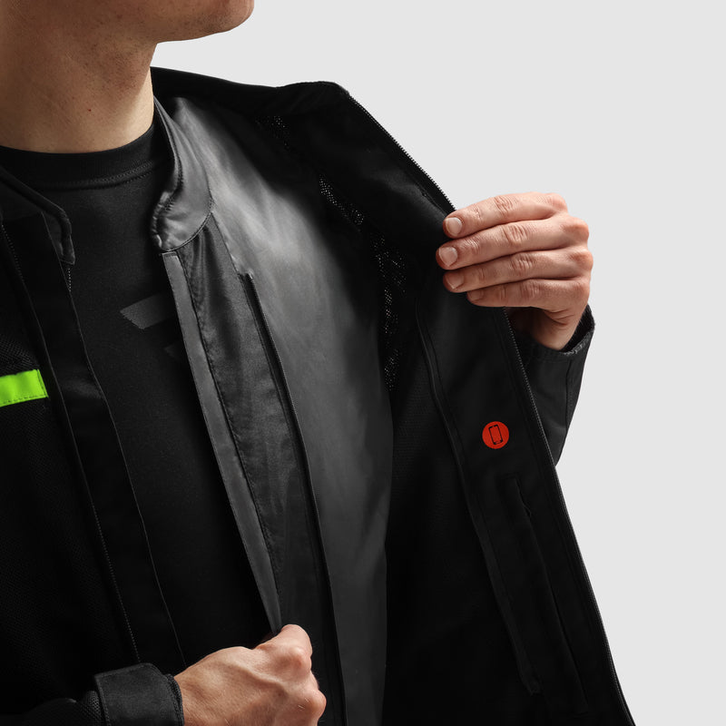 Rebelhorn Echo Textile Jacket Black / Fluo Yellow FREE UK Delivery, FREE 365 Day Returns | Moto Central