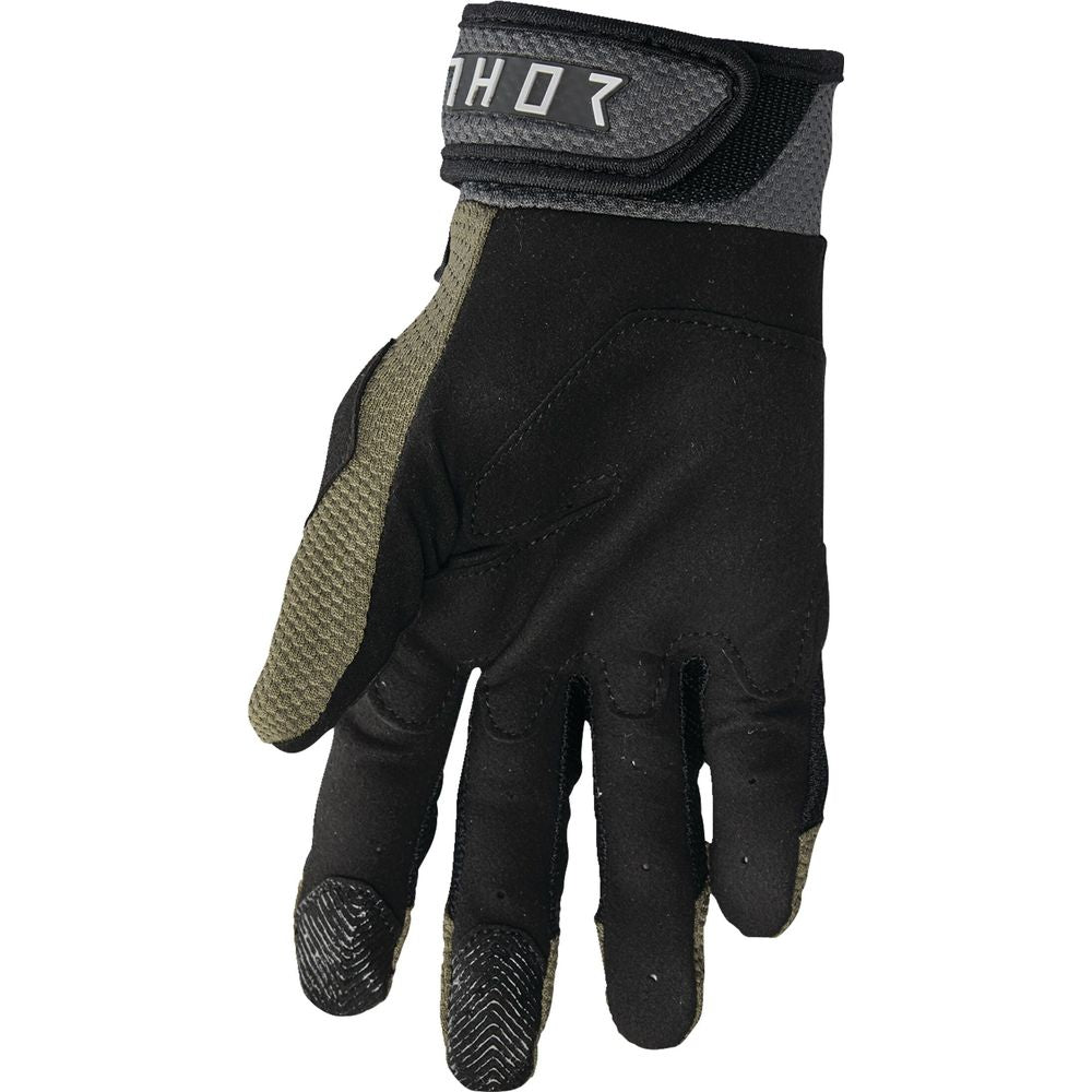 Thor Terrain Textile Gloves Charcoal / Army Green