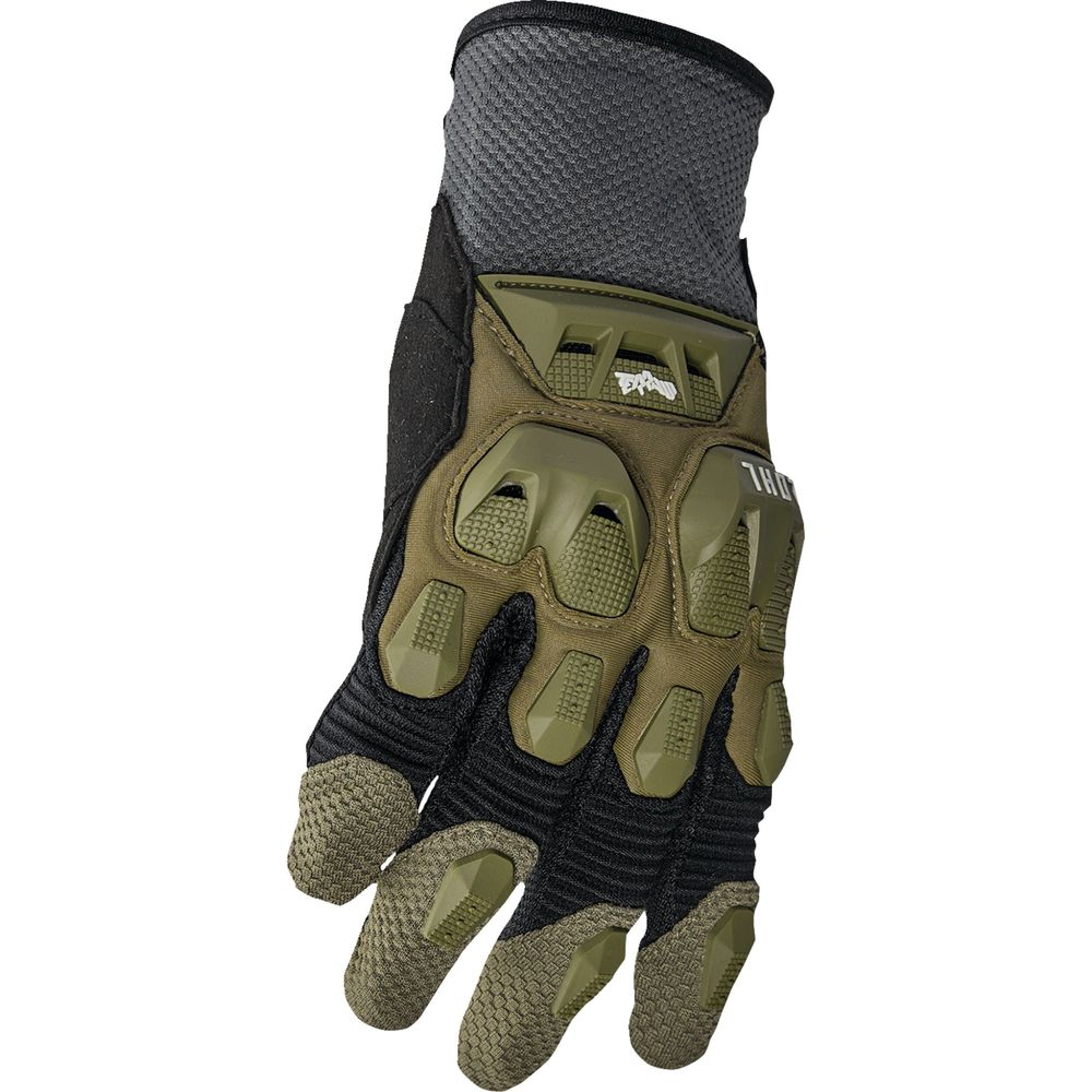 Thor Terrain Textile Gloves Charcoal / Army Green