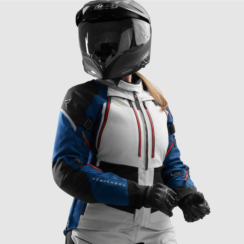 Rebelhorn Hardy 3.0 Ladies Textile Jacket Blue / Grey / Red FREE UK Delivery, FREE 365 Day Returns | Moto Central