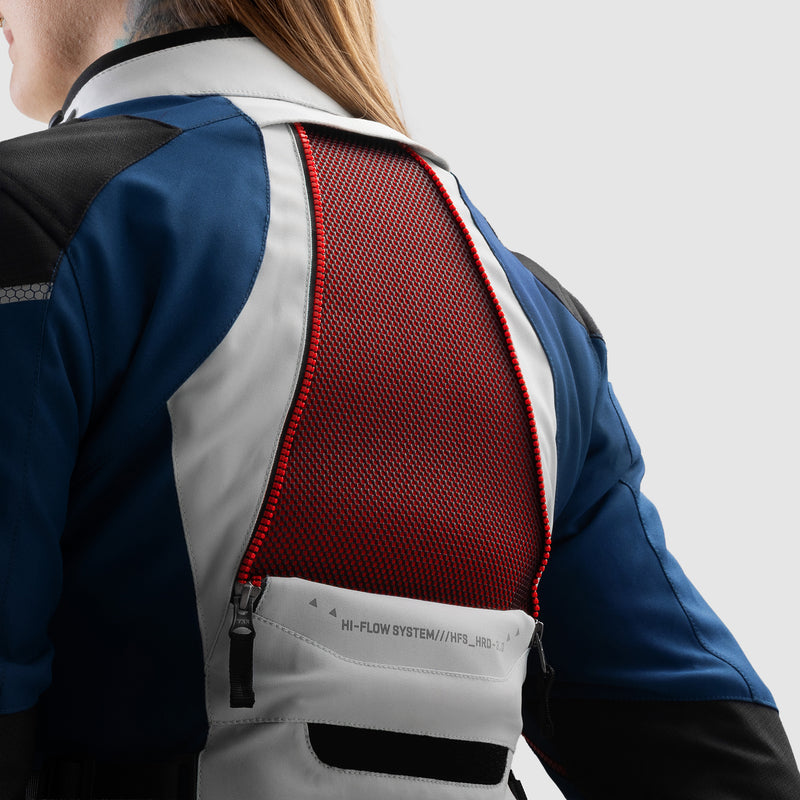Rebelhorn Hardy 3.0 Ladies Textile Jacket Blue / Grey / Red FREE UK Delivery, FREE 365 Day Returns | Moto Central