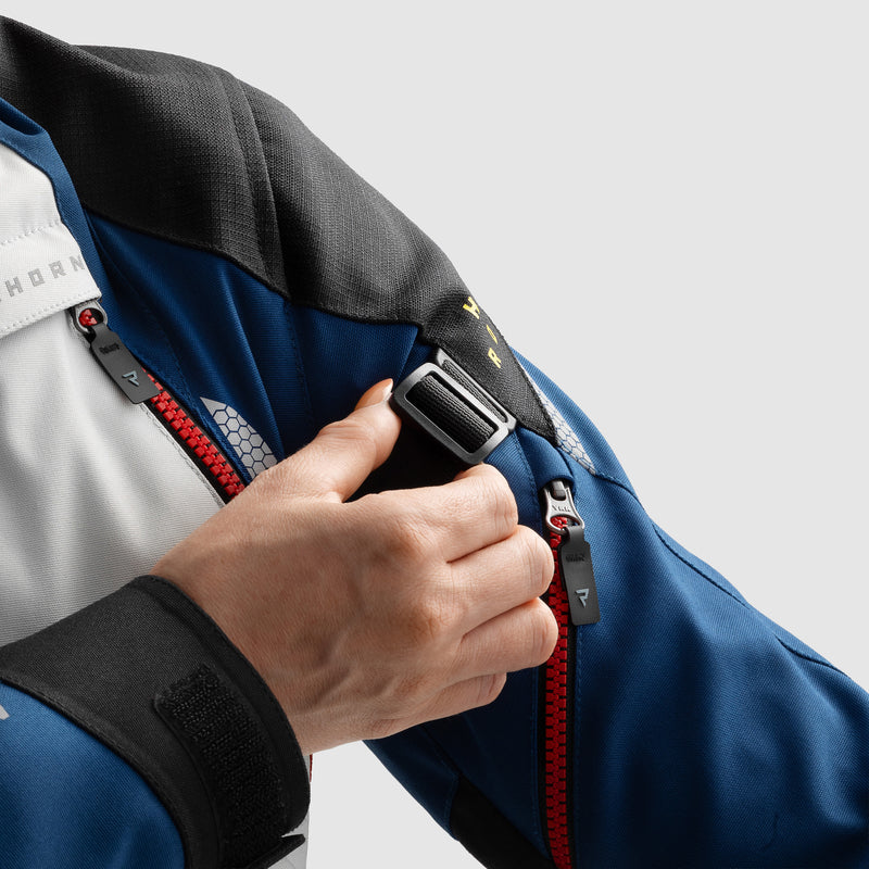 Rebelhorn Hardy 3.0 Ladies Textile Jacket Blue / Grey / Red FREE UK Delivery, FREE 365 Day Returns | Moto Central