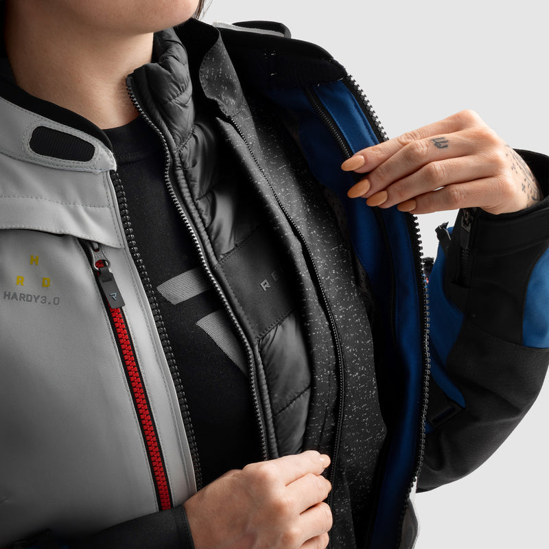 Rebelhorn Hardy 3.0 Ladies Textile Jacket Blue / Grey / Red FREE UK Delivery, FREE 365 Day Returns | Moto Central