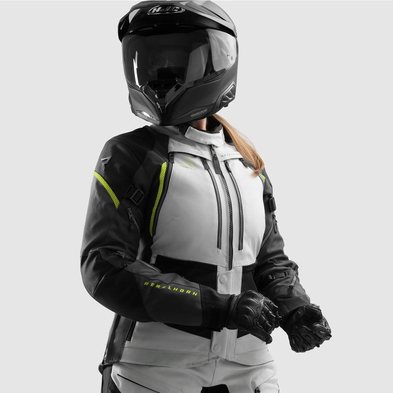 Rebelhorn Hardy 3.0 Ladies Textile Jacket Black / Light Grey / Fluo Yellow FREE UK Delivery, FREE 365 Day Returns | Moto Central