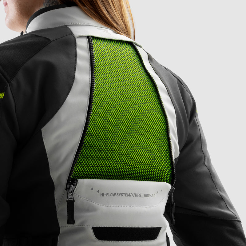 Rebelhorn Hardy 3.0 Ladies Textile Jacket Black / Light Grey / Fluo Yellow FREE UK Delivery, FREE 365 Day Returns | Moto Central
