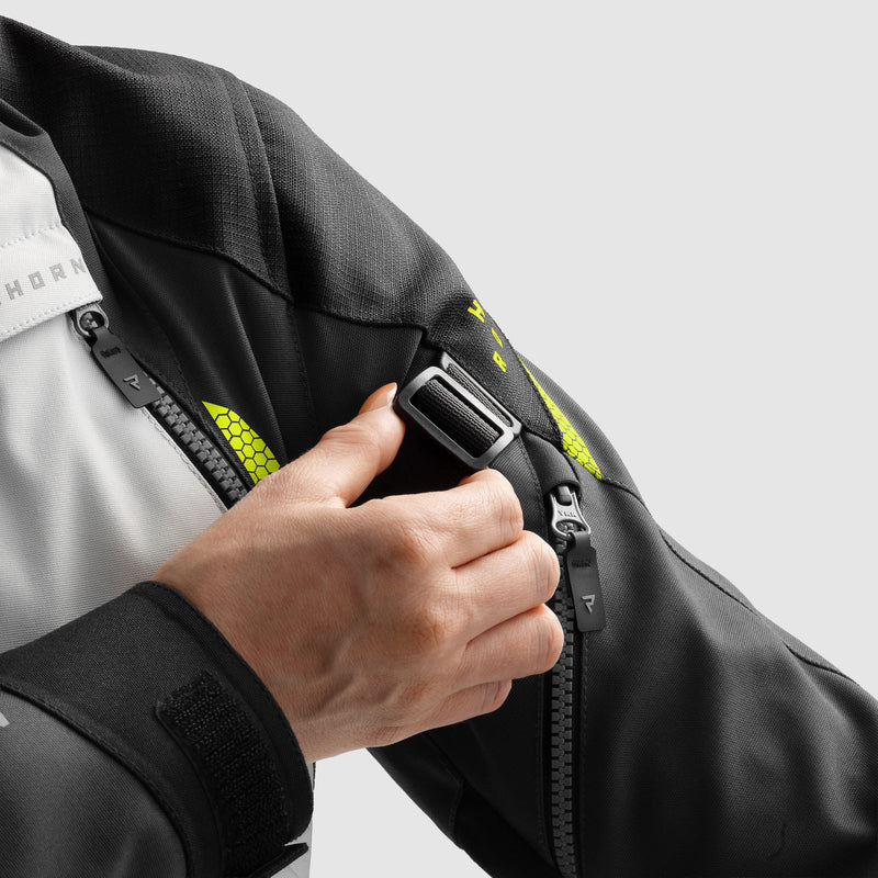 Rebelhorn Hardy 3.0 Ladies Textile Jacket Black / Light Grey / Fluo Yellow FREE UK Delivery, FREE 365 Day Returns | Moto Central