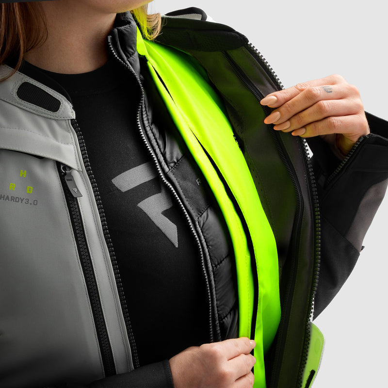 Rebelhorn Hardy 3.0 Ladies Textile Jacket Black / Light Grey / Fluo Yellow FREE UK Delivery, FREE 365 Day Returns | Moto Central