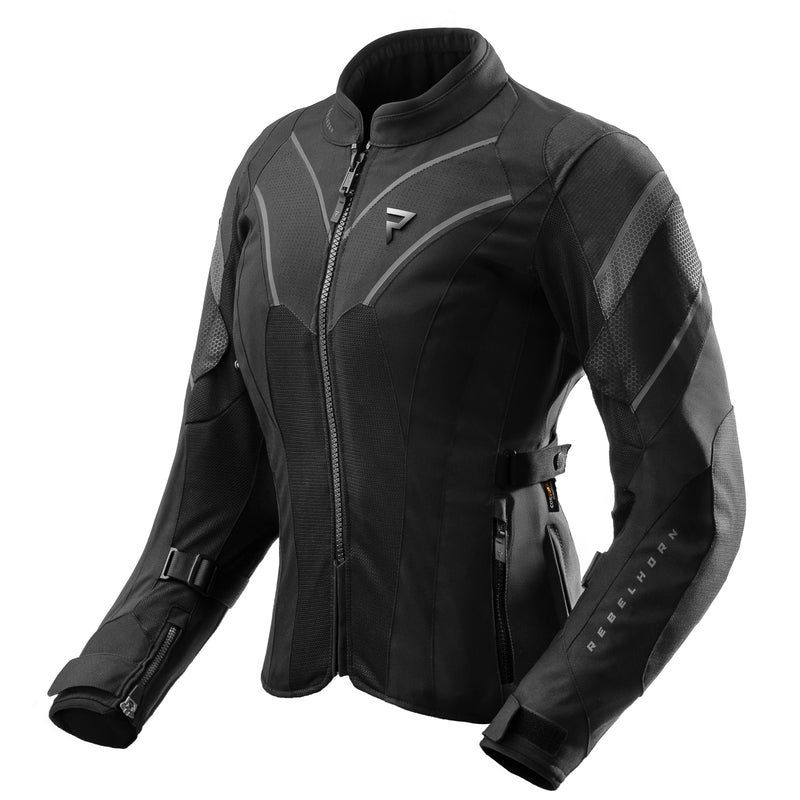 Rebelhorn Hiflow 5 Ladies Textile Jacket Black FREE UK Delivery, FREE 365 Day Returns | Moto Central