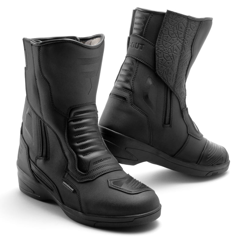 Rebelhorn Scout High Heel Boots Matt Black FREE UK Delivery, FREE 365 Day Returns | Moto Central