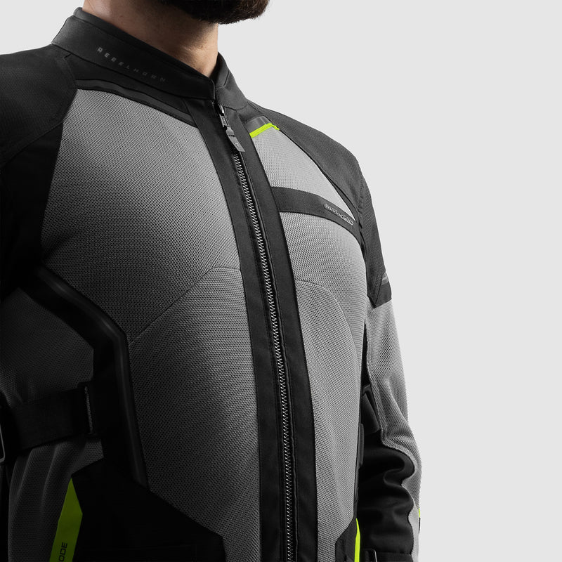 Rebelhorn Scandal 3 Textile Jacket Black / Grey / Fluo Yellow FREE UK Delivery, FREE 365 Day Returns | Moto Central