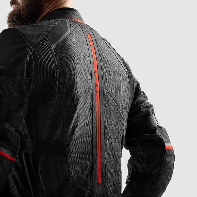 Rebelhorn Scandal 3 Textile Jacket Black / Dark Grey / Red FREE UK Delivery, FREE 365 Day Returns | Moto Central