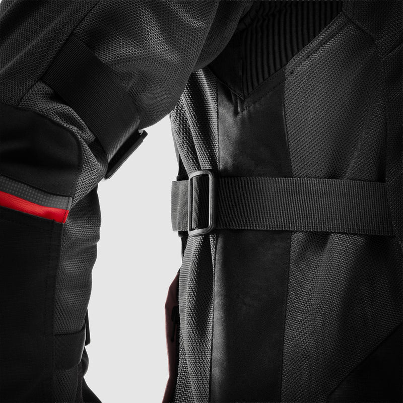 Rebelhorn Scandal 3 Textile Jacket Black / Dark Grey / Red FREE UK Delivery, FREE 365 Day Returns | Moto Central