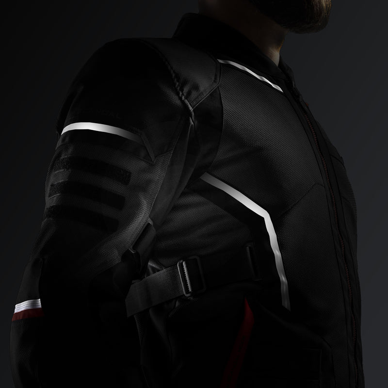 Rebelhorn Scandal 3 Textile Jacket Black / Dark Grey / Red FREE UK Delivery, FREE 365 Day Returns | Moto Central