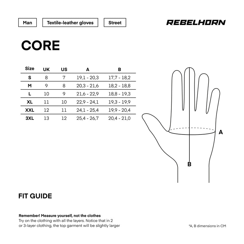 Rebelhorn Core Gloves Black / Grey / Fluo Yellow FREE UK Delivery, FREE 365 Day Returns | Moto Central