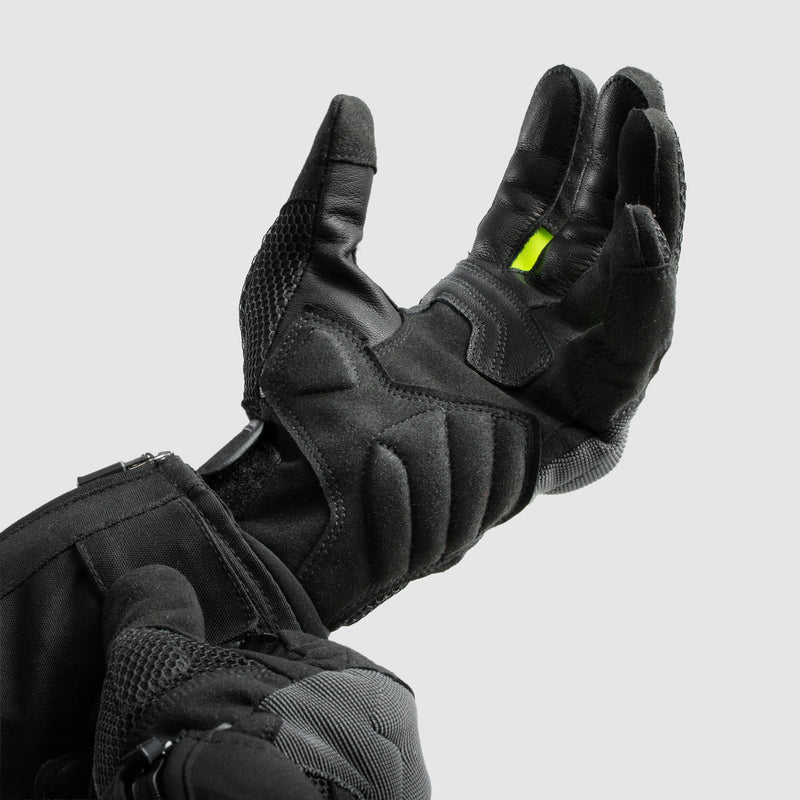 Rebelhorn Core Gloves Black / Grey / Fluo Yellow FREE UK Delivery, FREE 365 Day Returns | Moto Central