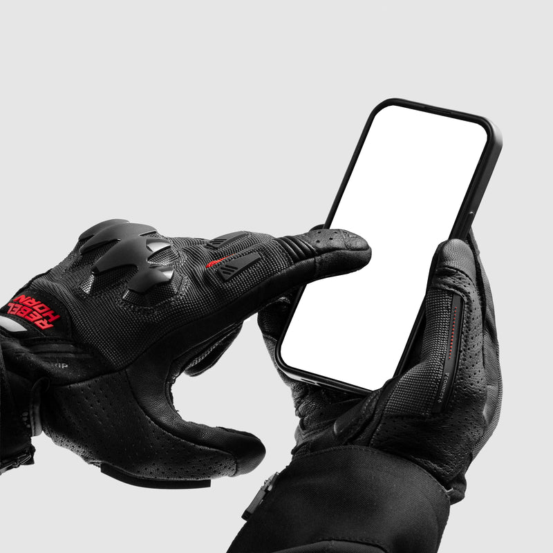 Rebelhorn Defender Gloves Black / Red FREE UK Delivery, FREE 365 Day Returns | Moto Central