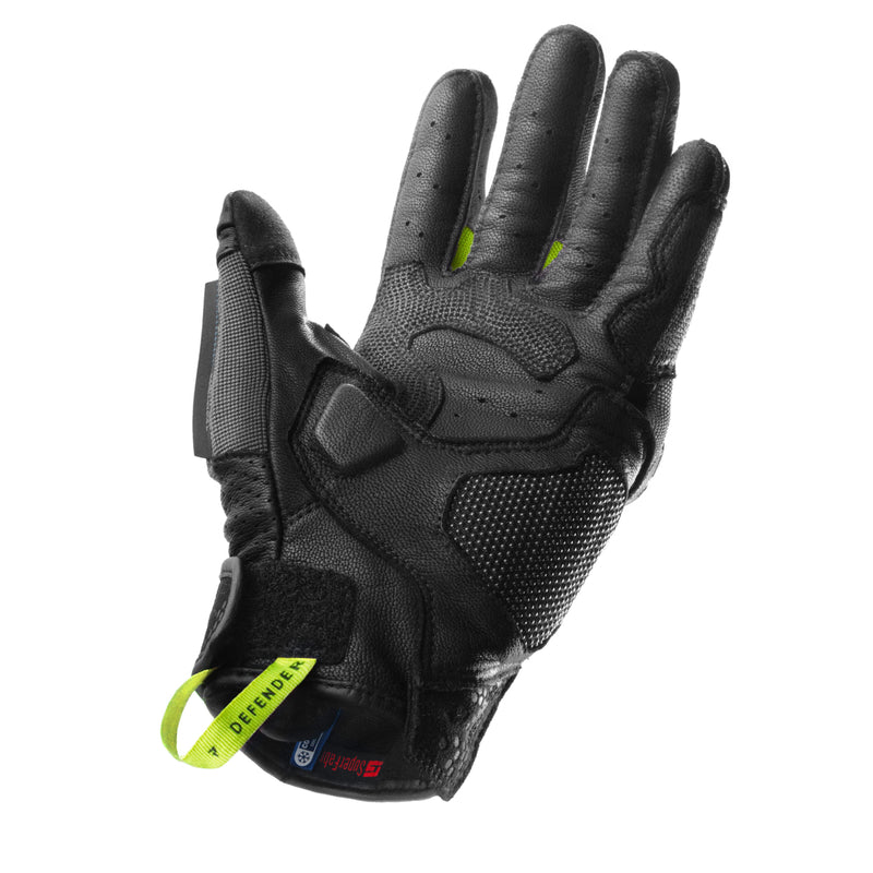 Rebelhorn Defender Gloves Black / Grey / Fluo Yellow FREE UK Delivery, FREE 365 Day Returns | Moto Central