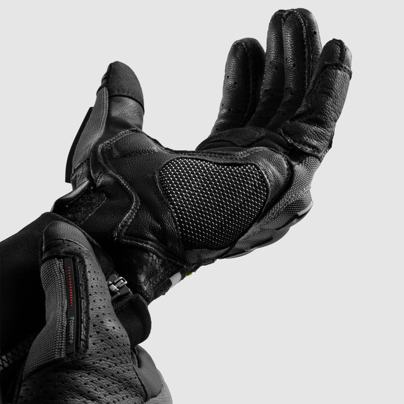Rebelhorn Defender Gloves Black / Grey / Fluo Yellow FREE UK Delivery, FREE 365 Day Returns | Moto Central