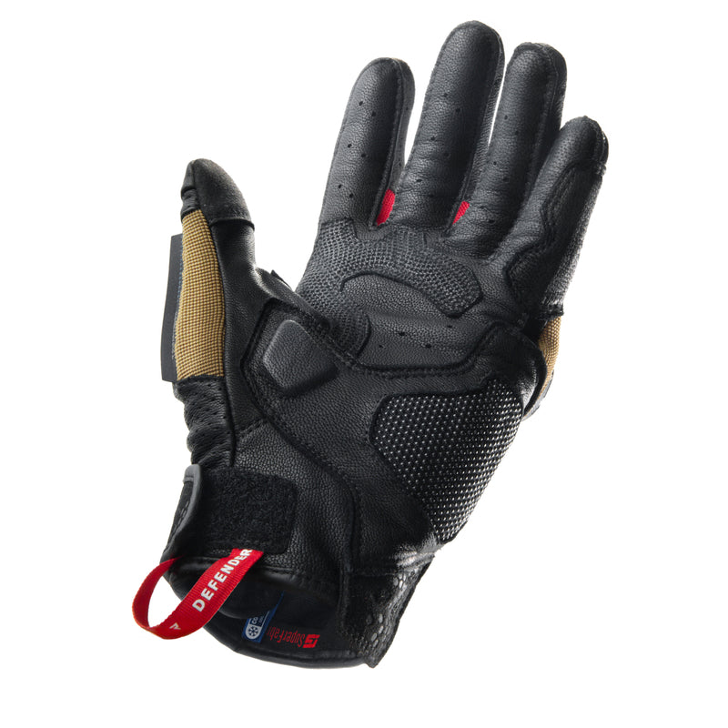 Rebelhorn Defender Gloves Desert / Black / Red FREE UK Delivery, FREE 365 Day Returns | Moto Central