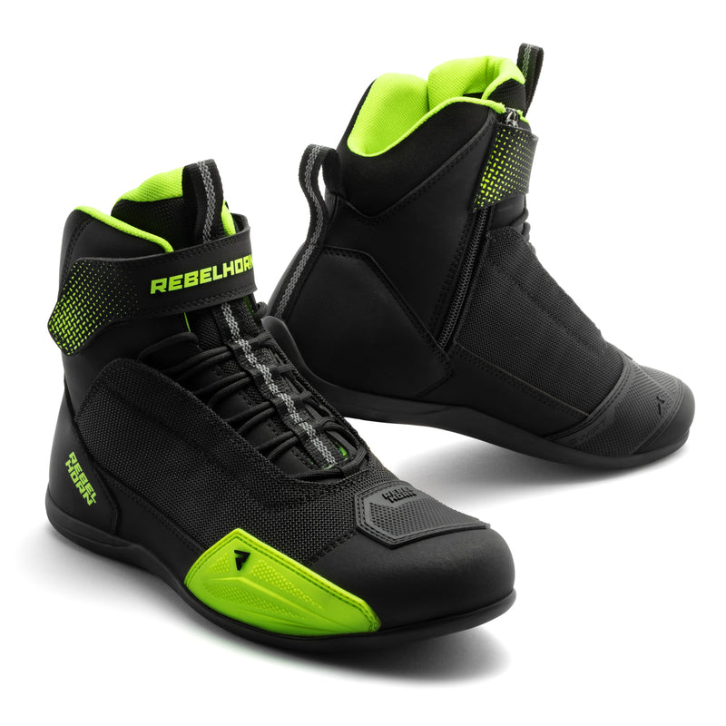 Rebelhorn Swift Boots Black / Fluo Yellow FREE UK Delivery, FREE 365 Day Returns | Moto Central