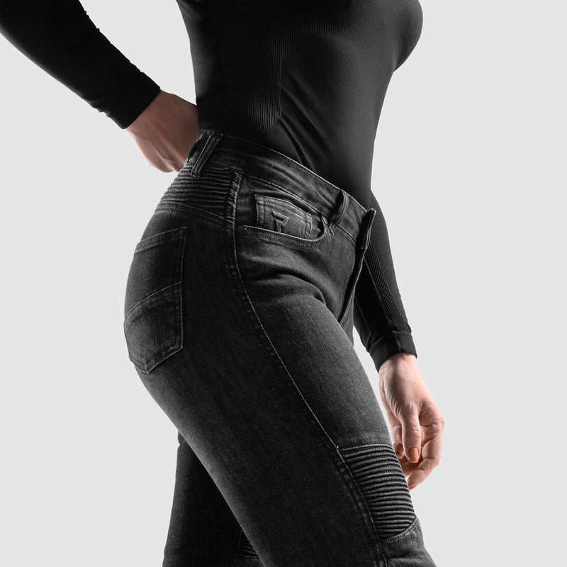 Rebelhorn Agness 2 Ladies Jeans Monolayer Washed Black FREE UK Delivery, FREE 365 Day Returns | Moto Central