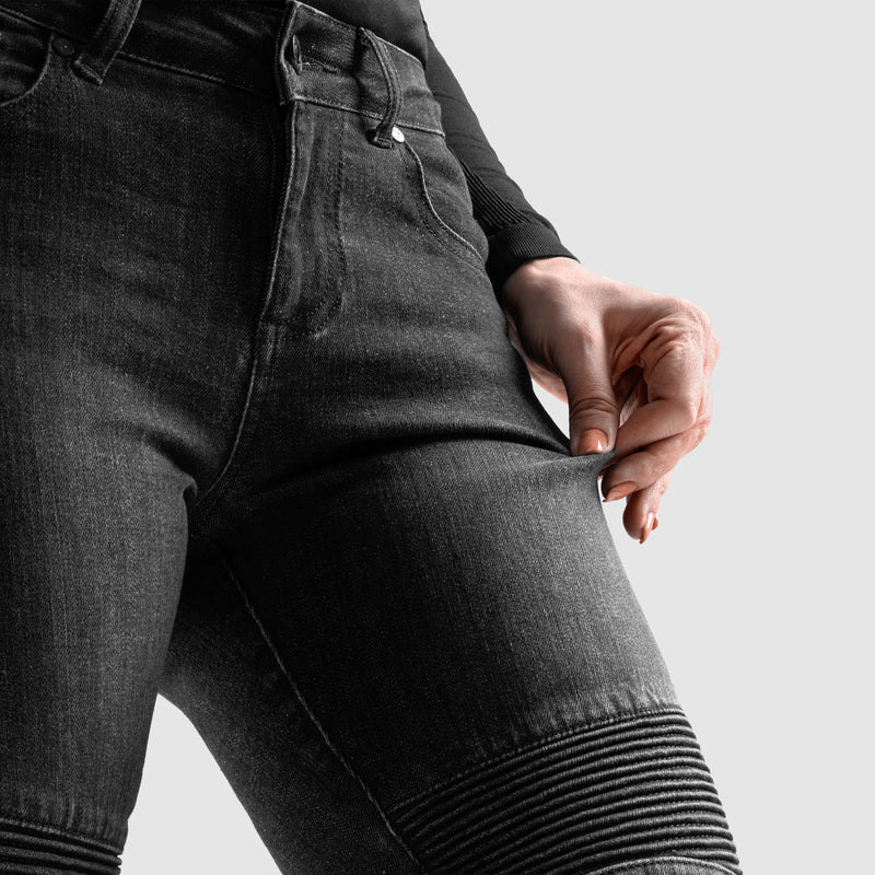 Rebelhorn Agness 2 Ladies Jeans Monolayer Washed Black FREE UK Delivery, FREE 365 Day Returns | Moto Central