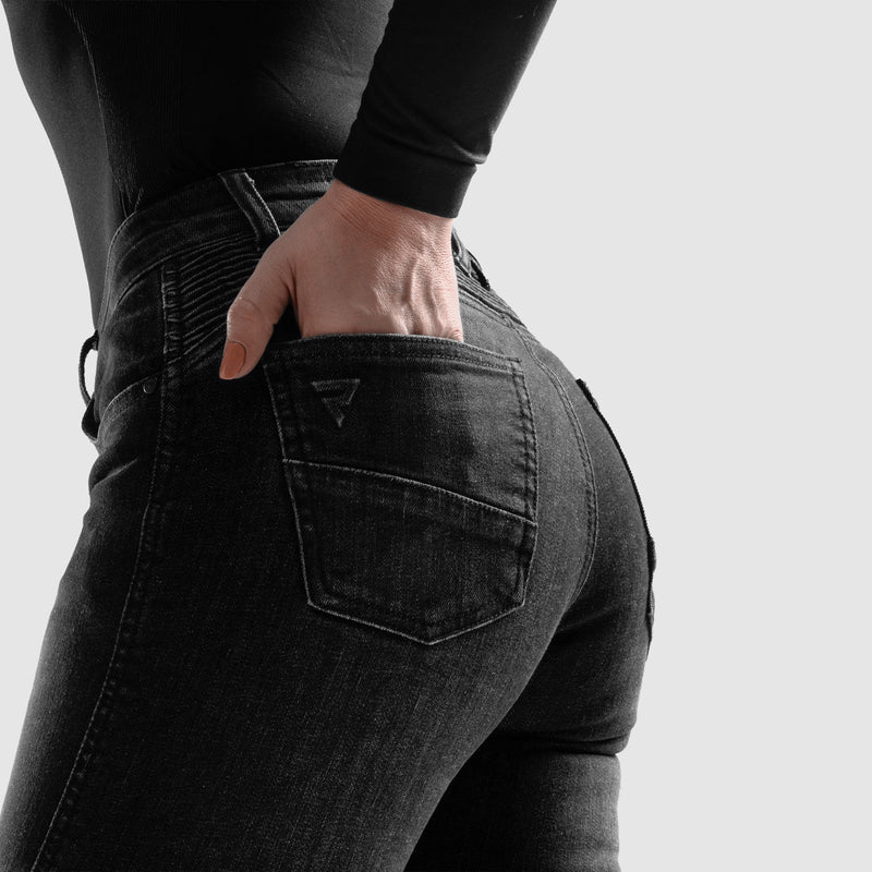 Rebelhorn Agness 2 Ladies Jeans Monolayer Washed Black FREE UK Delivery, FREE 365 Day Returns | Moto Central