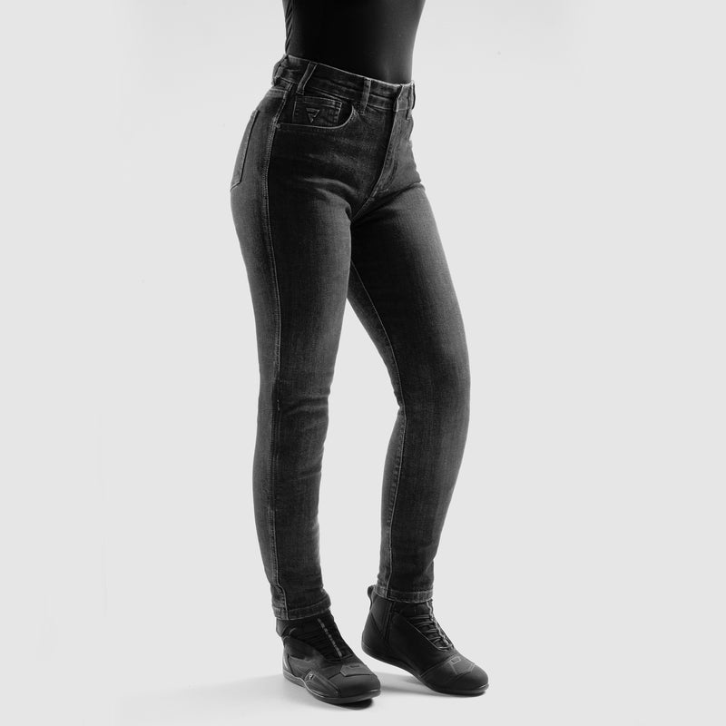 Rebelhorn Classic Ladies Jeans Monolayer Washed Black FREE UK Delivery, FREE 365 Day Returns | Moto Central