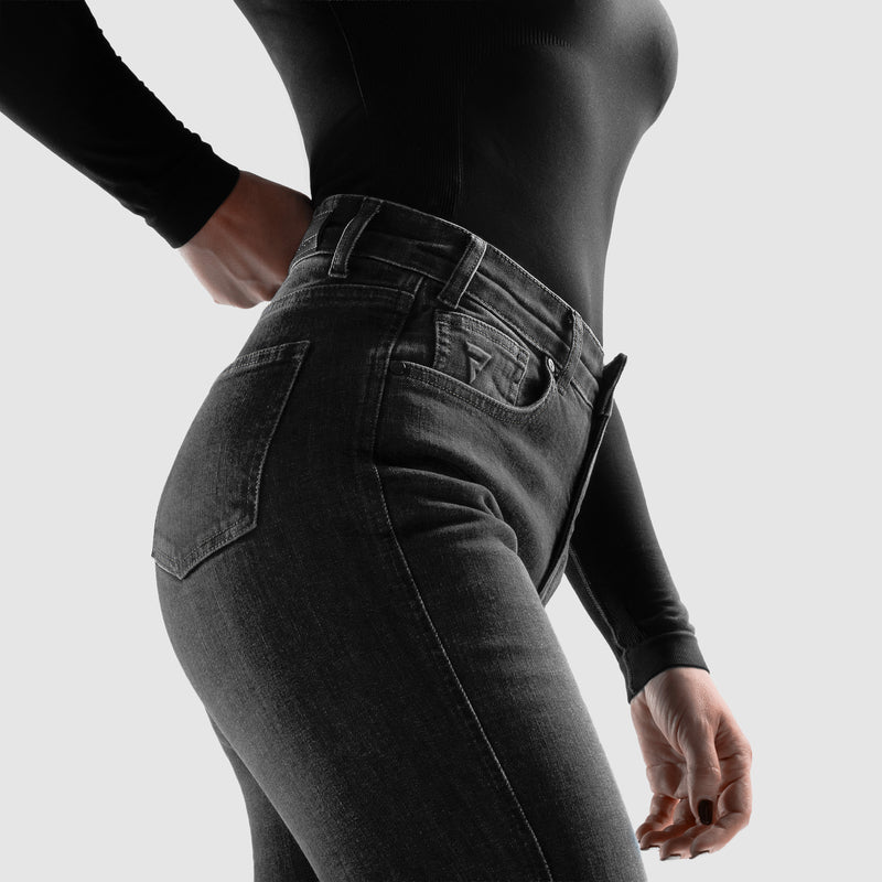 Rebelhorn Classic Ladies Jeans Monolayer Washed Black FREE UK Delivery, FREE 365 Day Returns | Moto Central