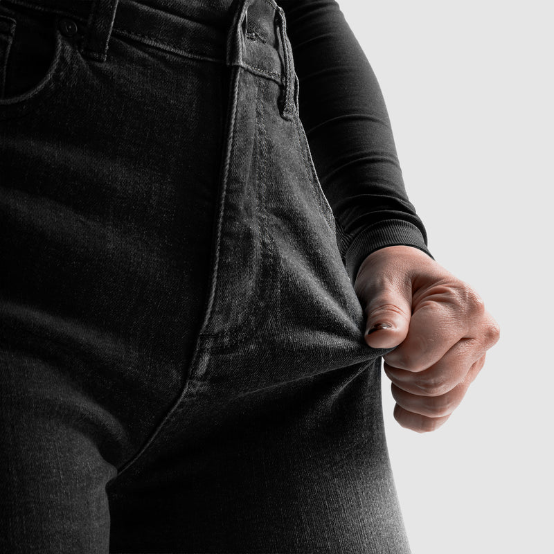 Rebelhorn Classic Ladies Jeans Monolayer Washed Black FREE UK Delivery, FREE 365 Day Returns | Moto Central