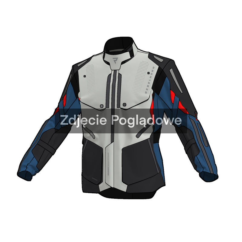Rebelhorn Hiker 4 Textile Jacket Light Grey / Blue / Red FREE UK Delivery, FREE 365 Day Returns | Moto Central