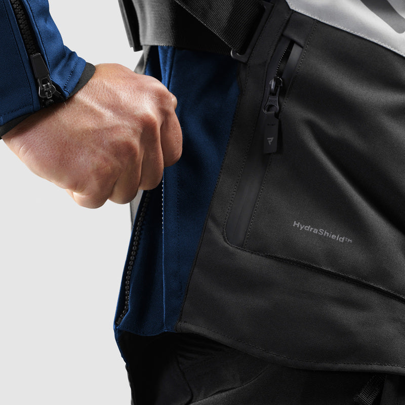 Rebelhorn Hiker 4 Textile Jacket Light Grey / Blue / Red FREE UK Delivery, FREE 365 Day Returns | Moto Central