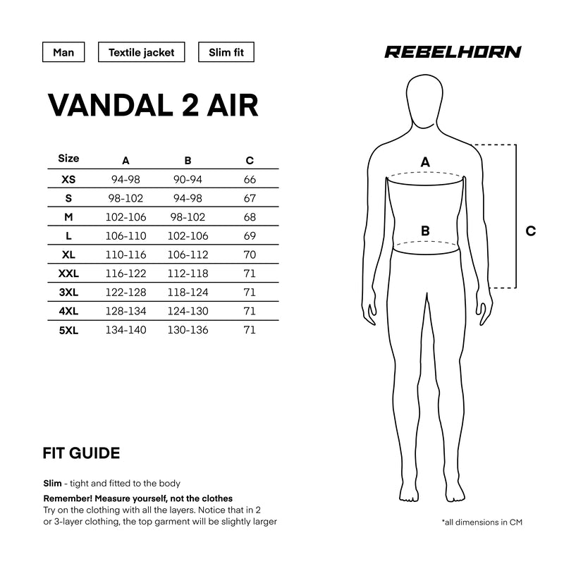 Rebelhorn Vandal 2 Air Textile Jacket Black FREE UK Delivery, FREE 365 Day Returns | Moto Central