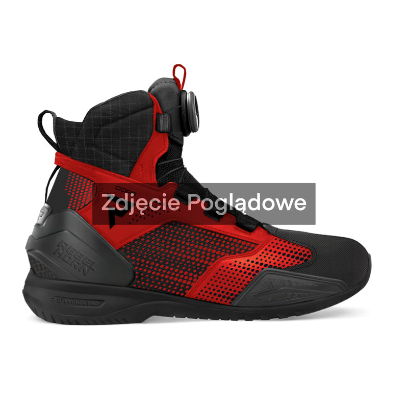 Rebelhorn Core Boots Black / Red FREE UK Delivery, FREE 365 Day Returns | Moto Central