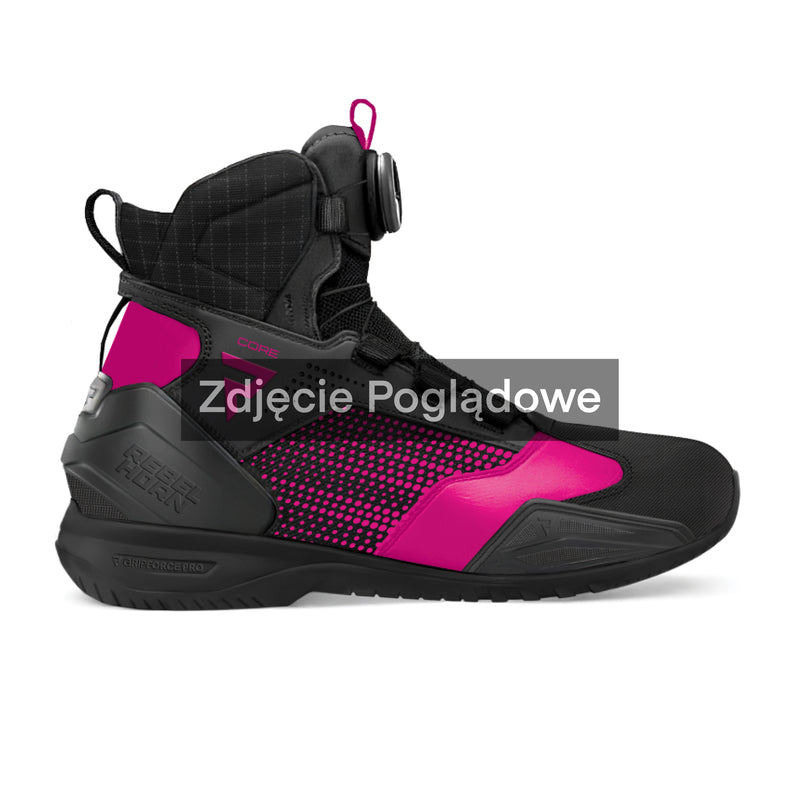 Rebelhorn Core Boots Black / Pink FREE UK Delivery, FREE 365 Day Returns | Moto Central